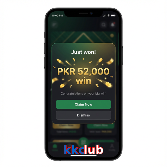 Main screen of Kkclub win page for PK players